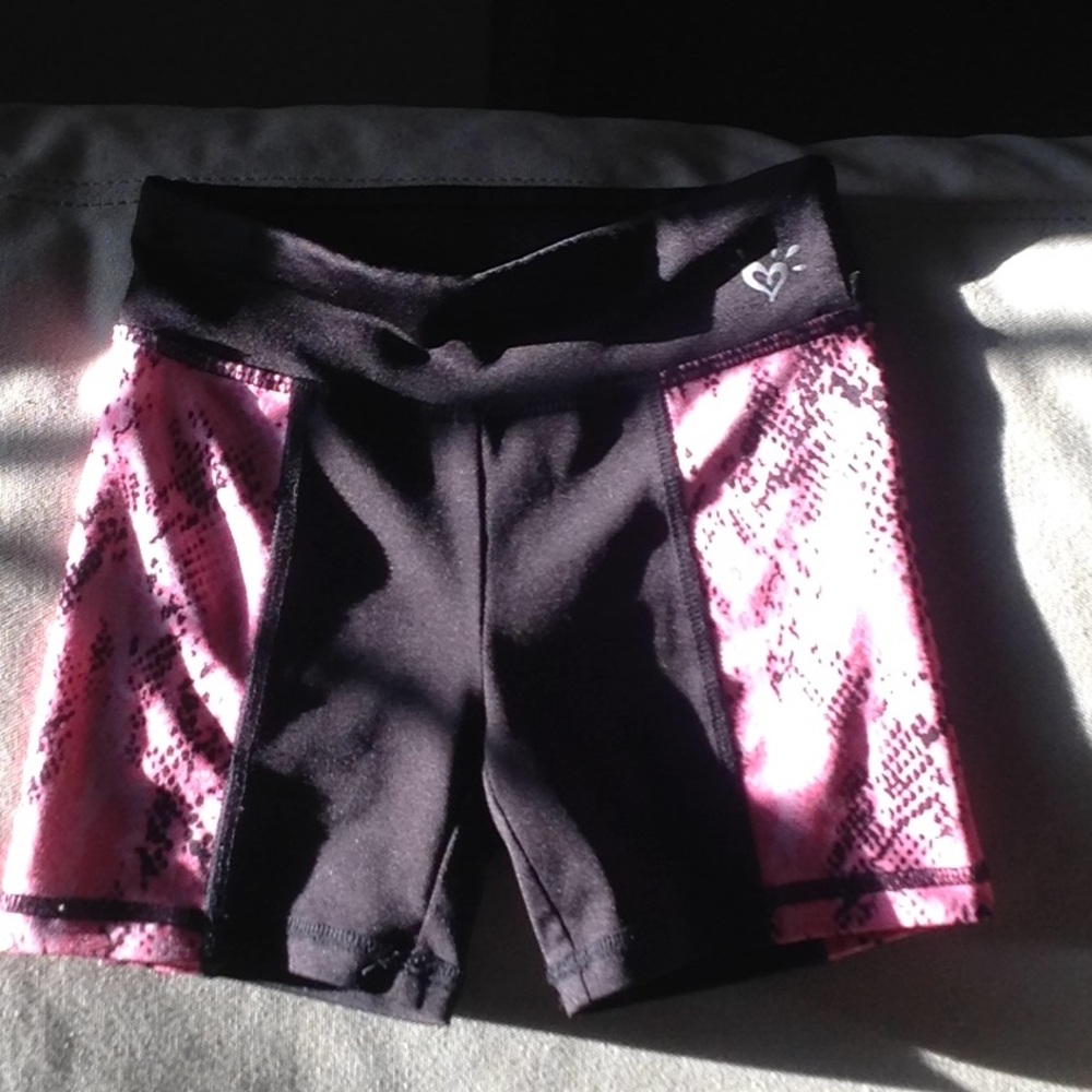 Girls gymnast performance spandex shorts